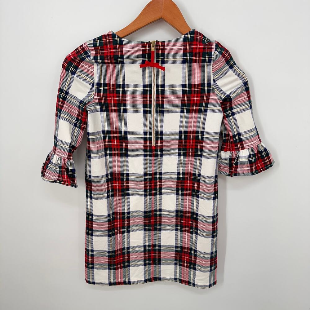VINEYARD VINES Girl's Plaid Bell Sleeve Ruffle Holiday Christams Dress // S 7-8 - Picture 8 of 12